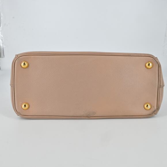 Prada Galleria Double Zip Nude Leather Logo Satchel Bag - Picture 3 of 16